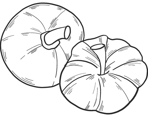 Coloring book of two little pumpkins for Halloween